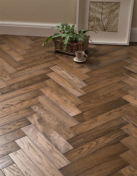 herringbone hardwood floors.